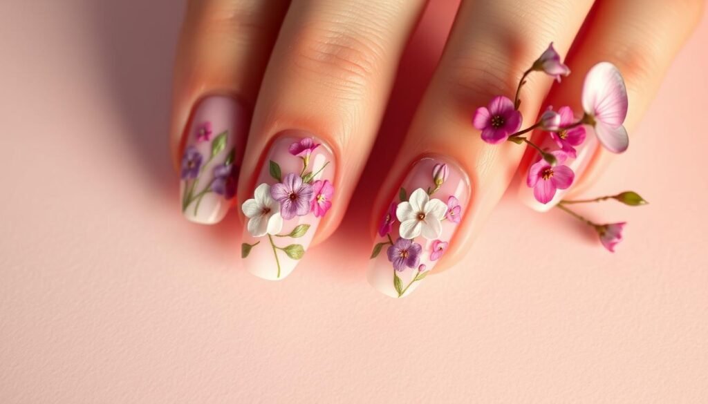 floral nail art