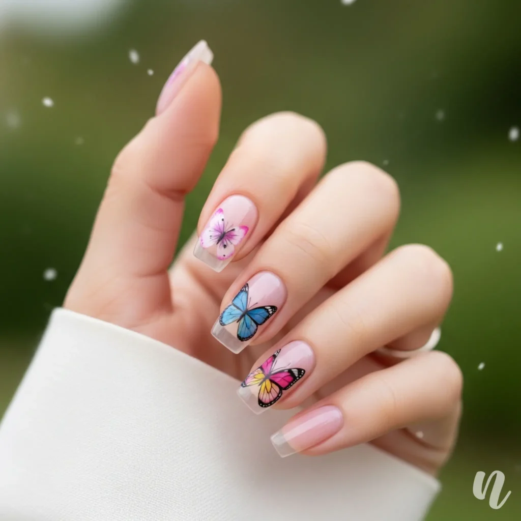 Butterfly Accent Nails