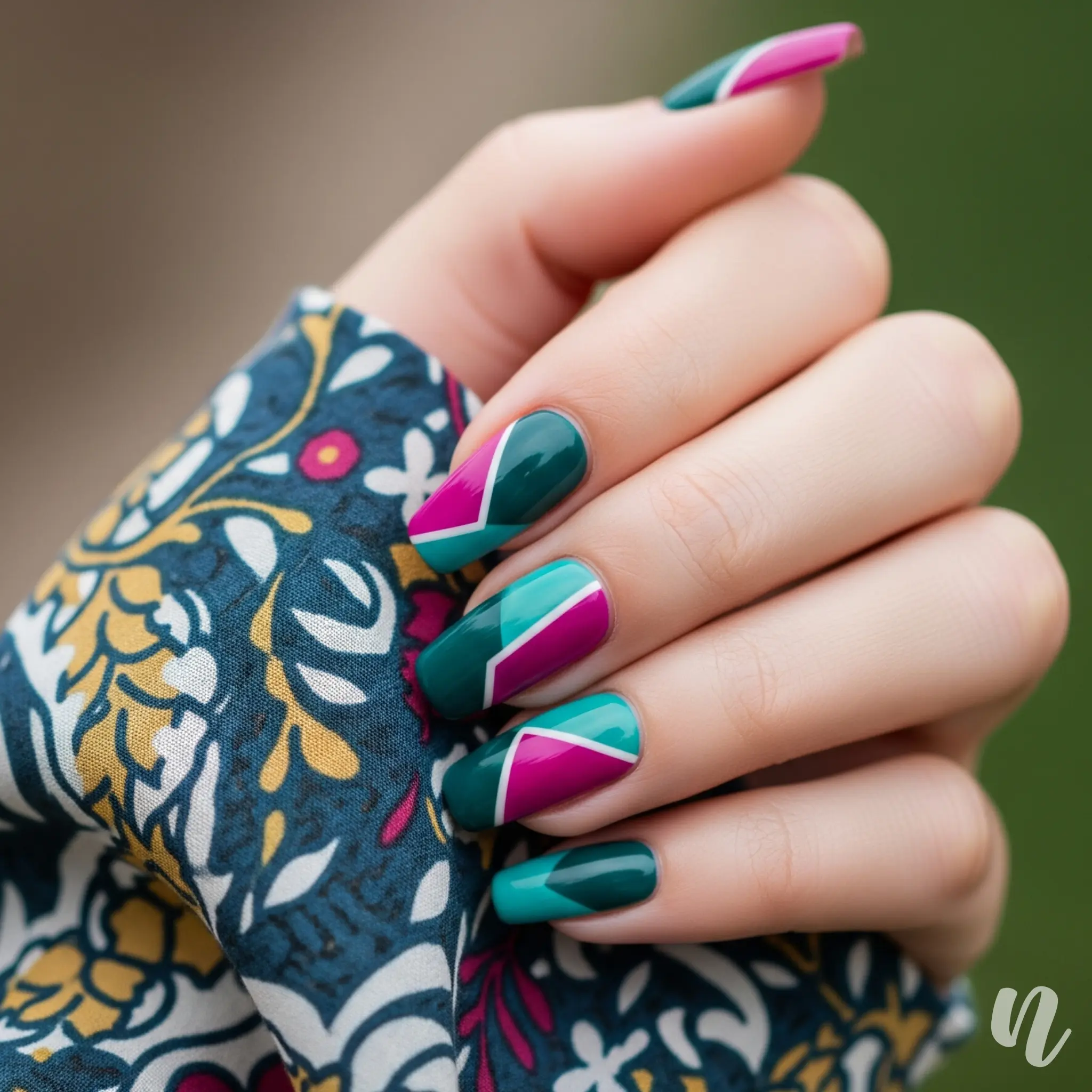 Color-Blocked French Tips