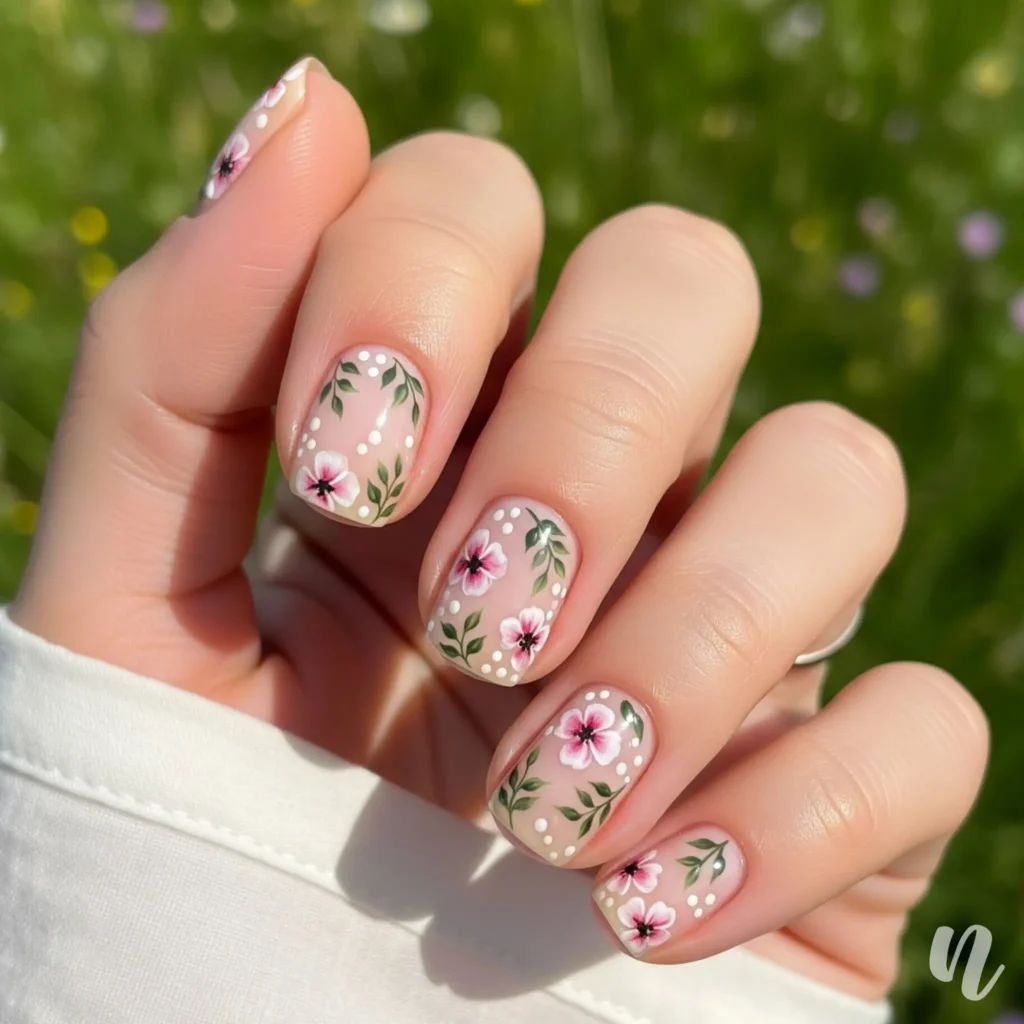 Floral Touch Nails