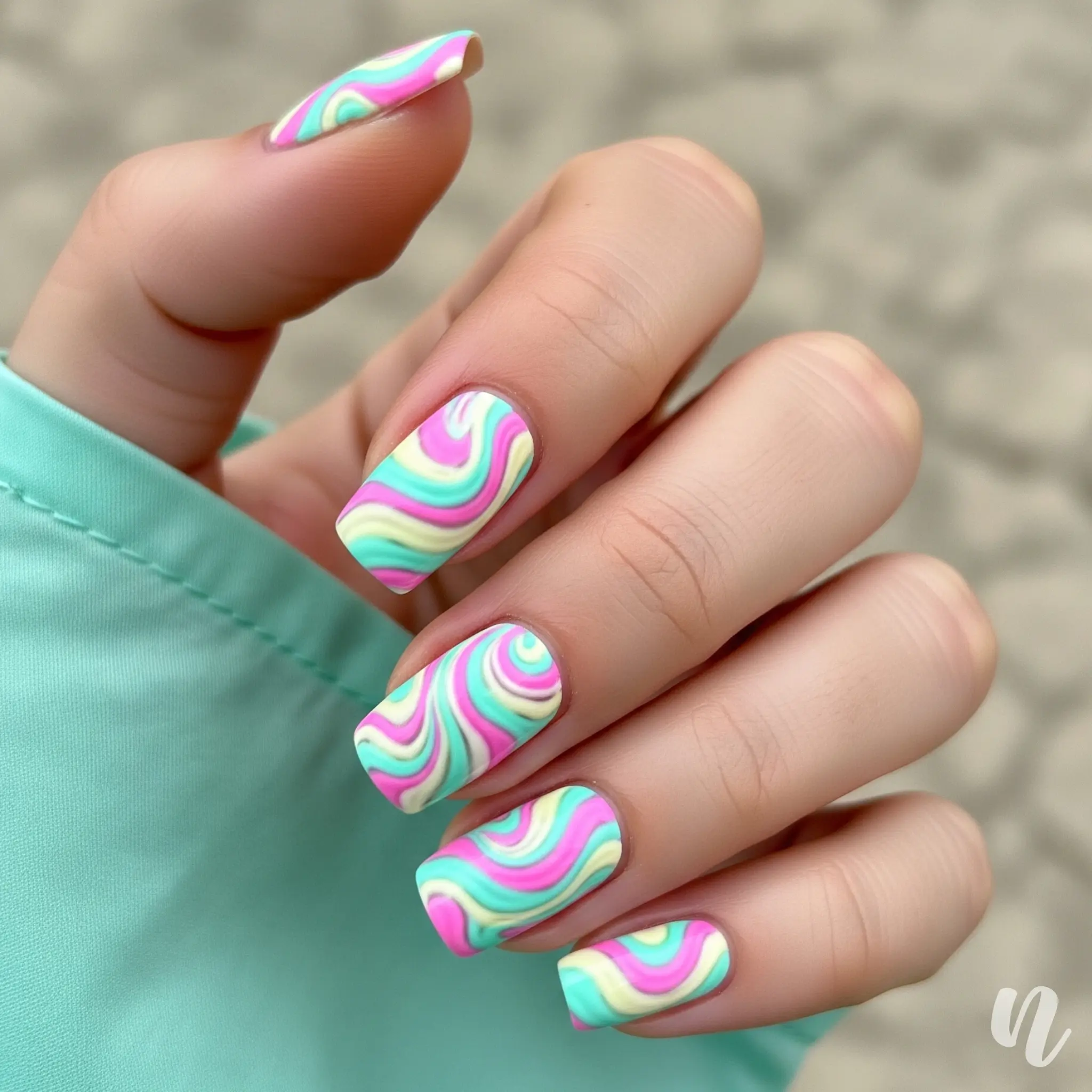 Ice Cream Swirls Nails