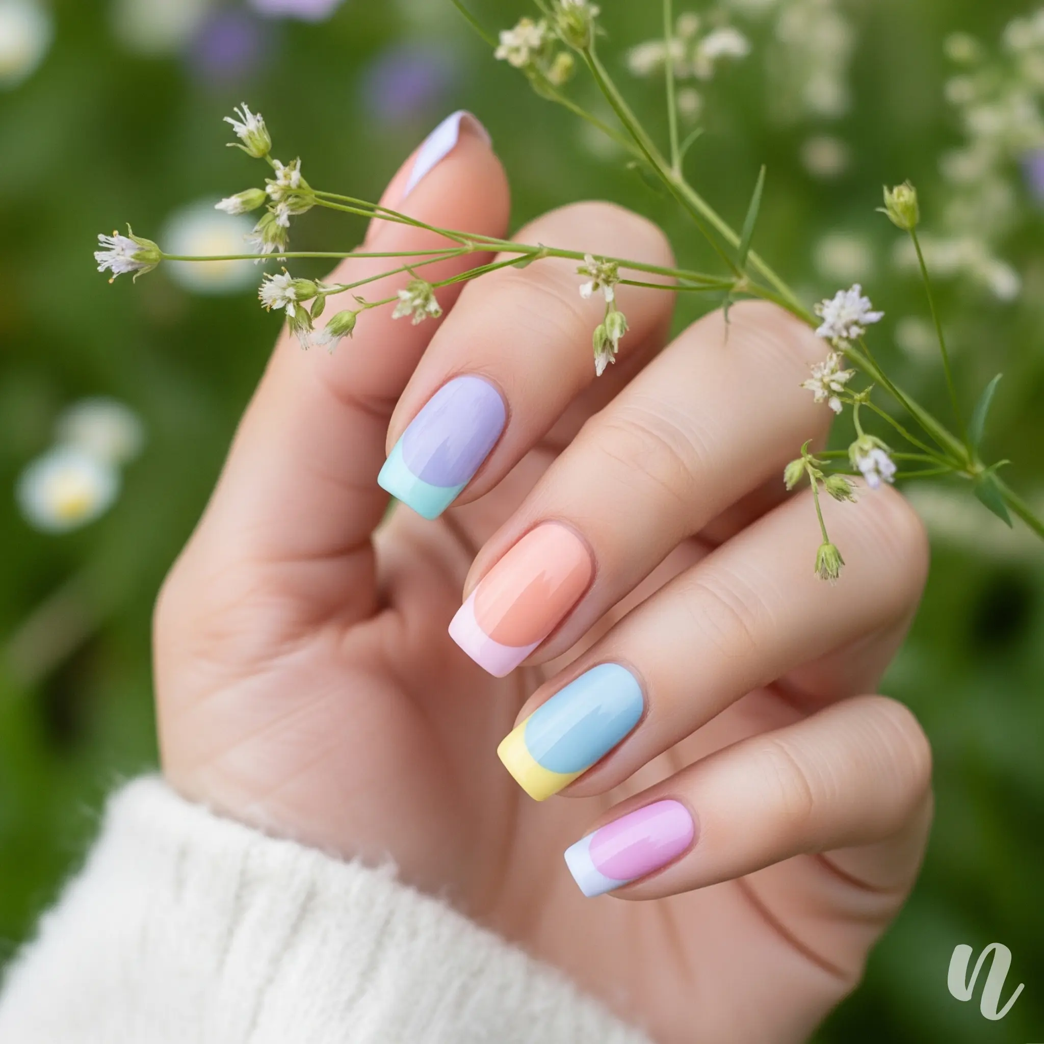 Pastel Rainbow Tips