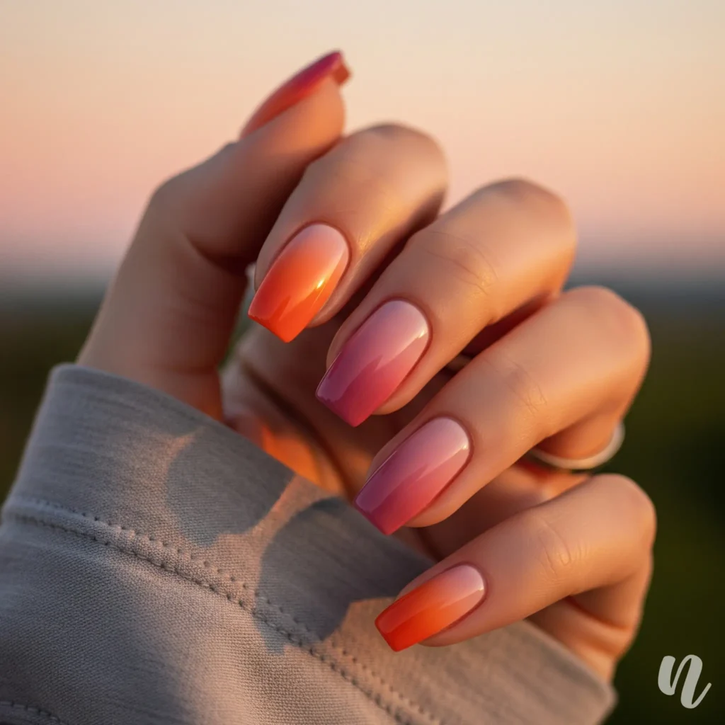 Sunset Ombre Nails