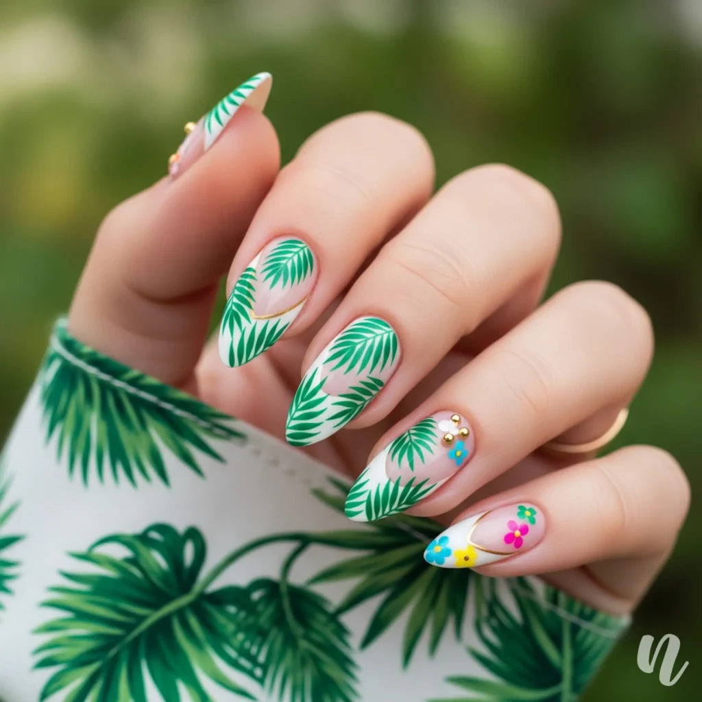 Tropical Leaves Nails
