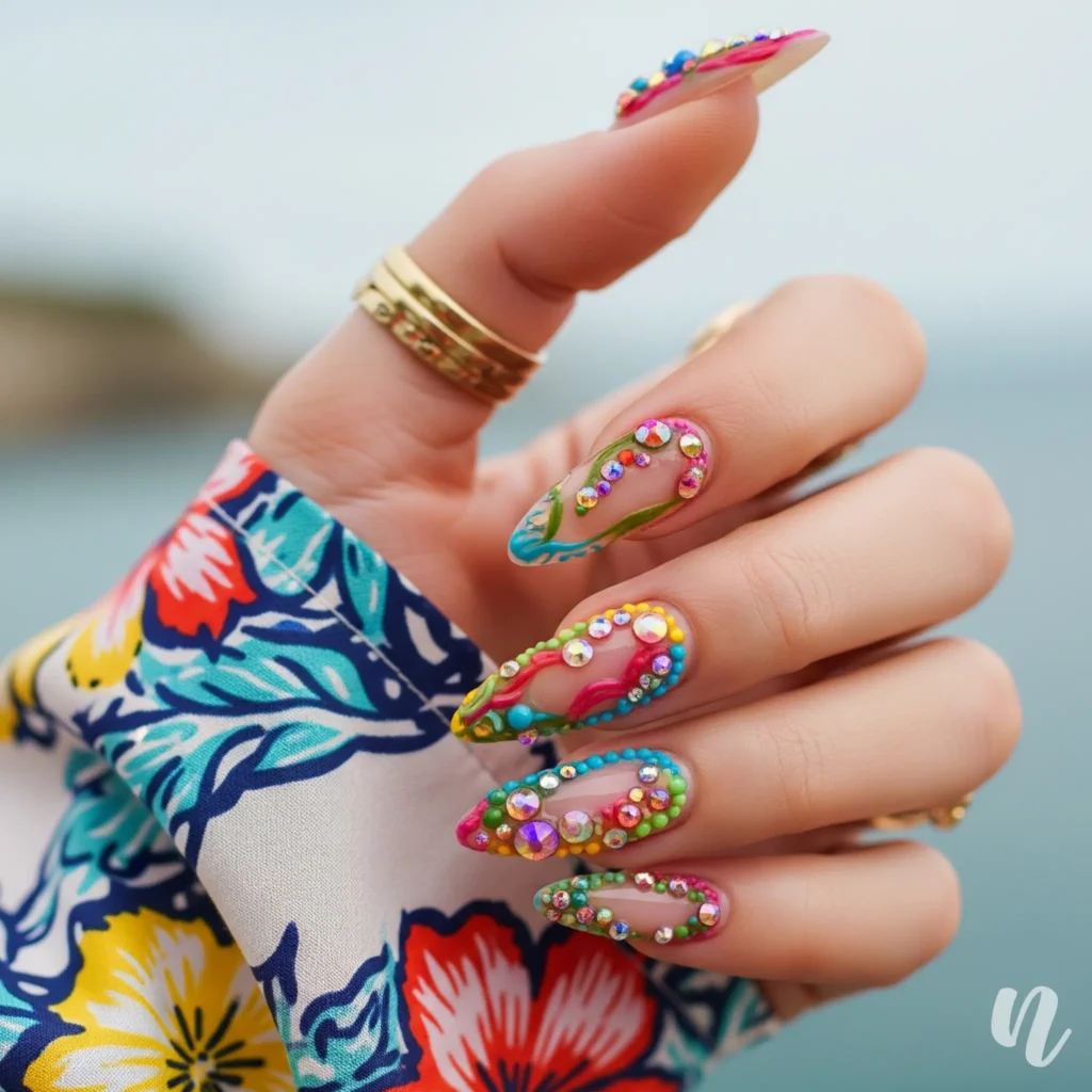 3D Almond Nails
