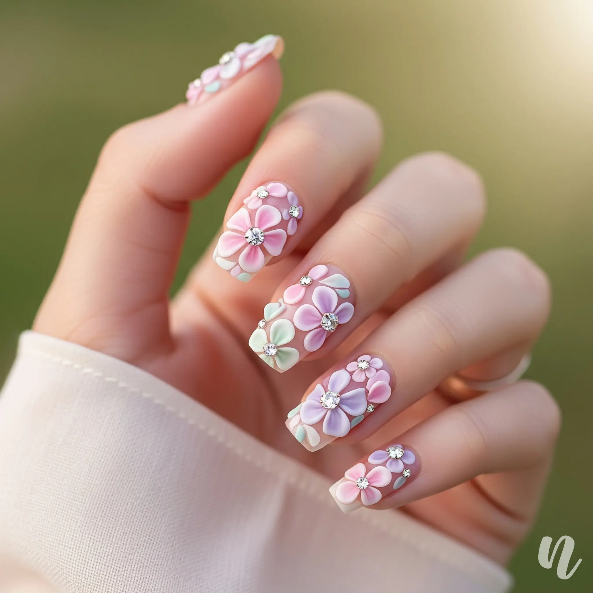 3D Floral Nails