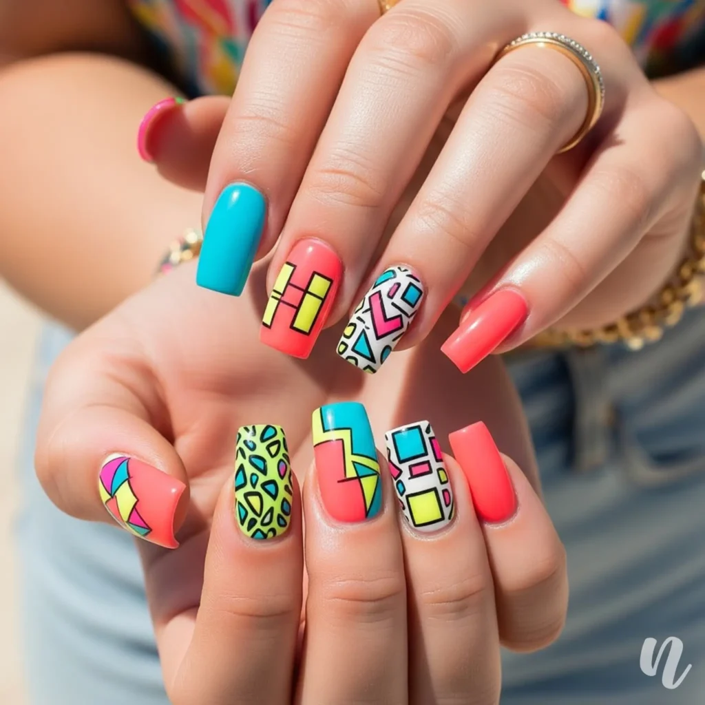 90s Retro Square Nails
