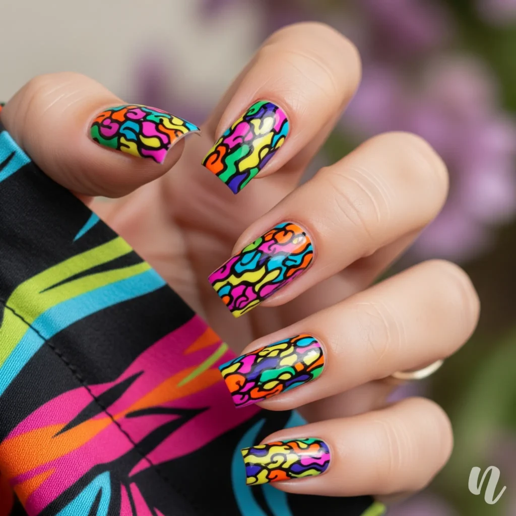 Abstract Art Square Nails