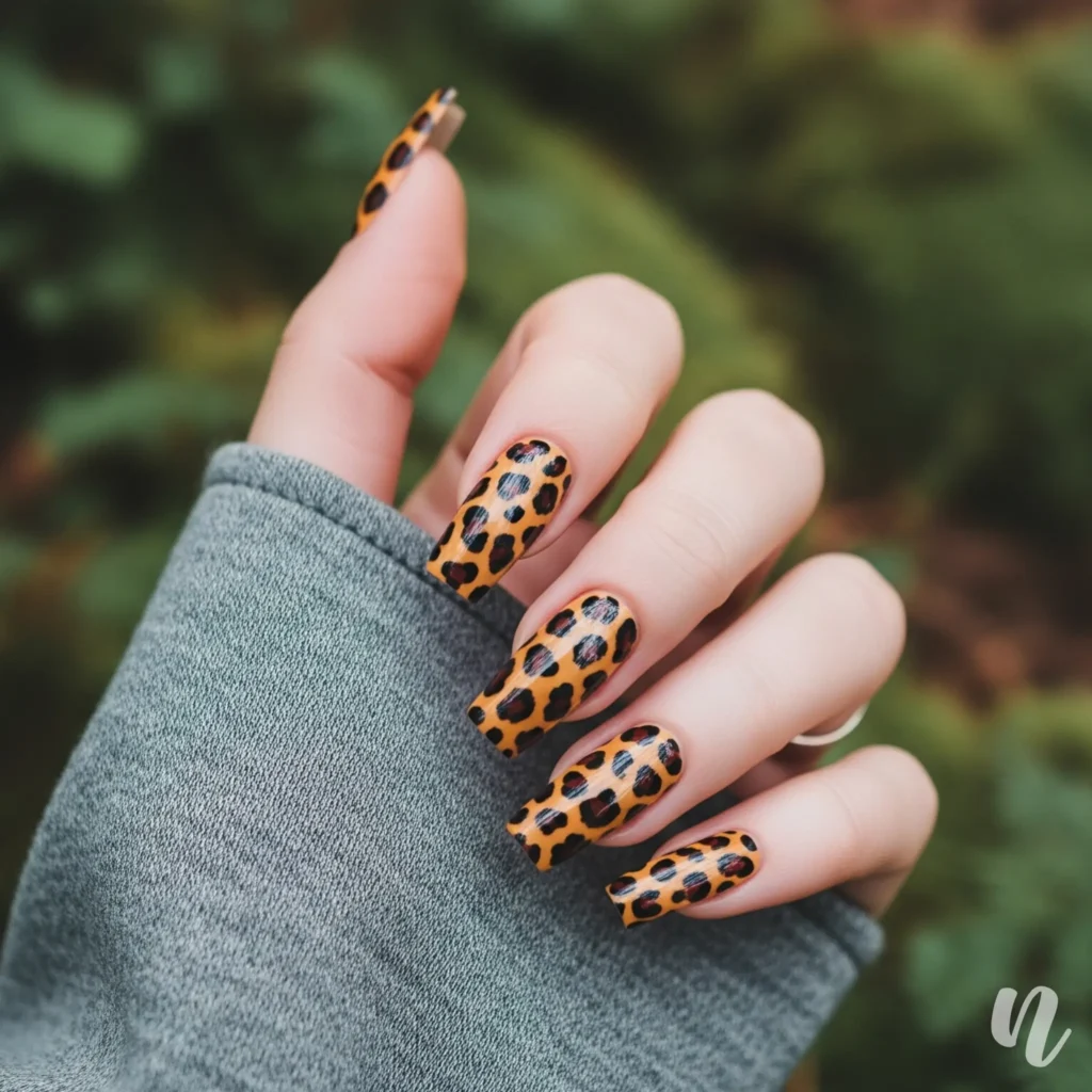 Animal Print Acrylic Nails