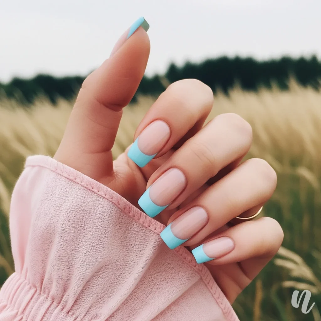 Baby Blue French Tips