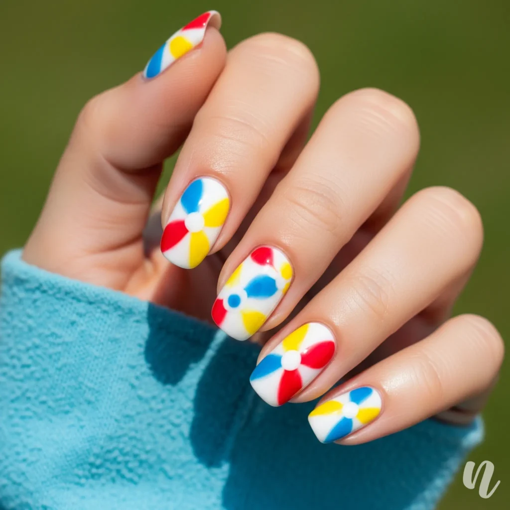Beach Ball Nails