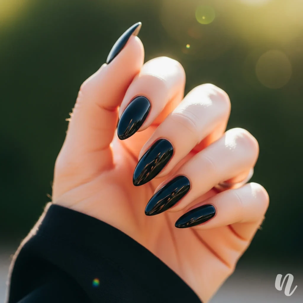 Black Almond Nails