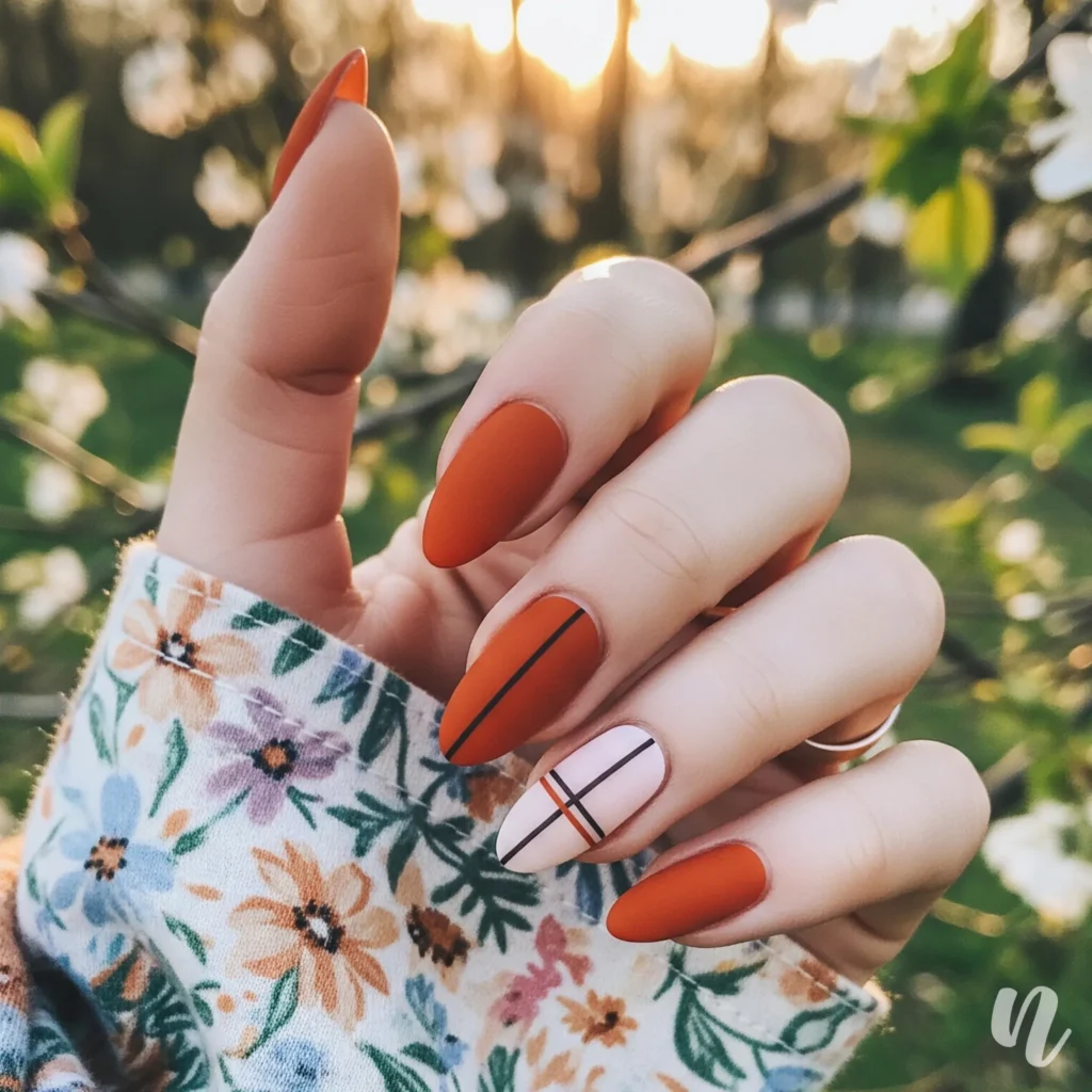Burnt Orange Matte Nails