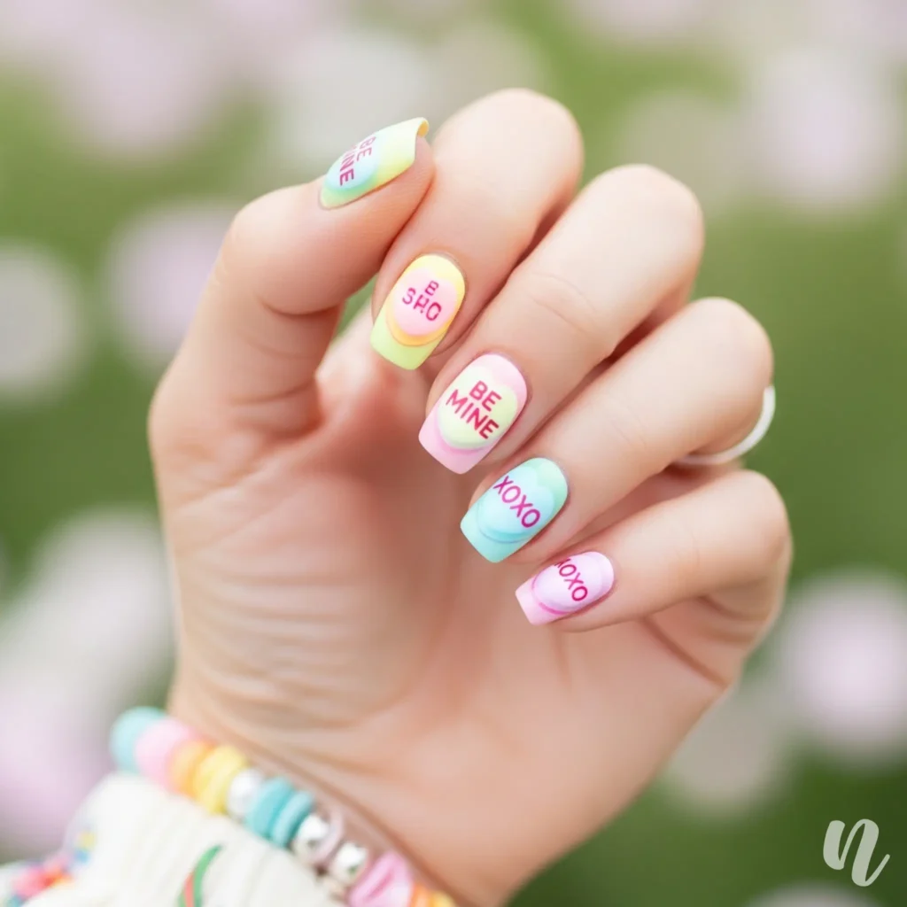 Candy Heart Nails