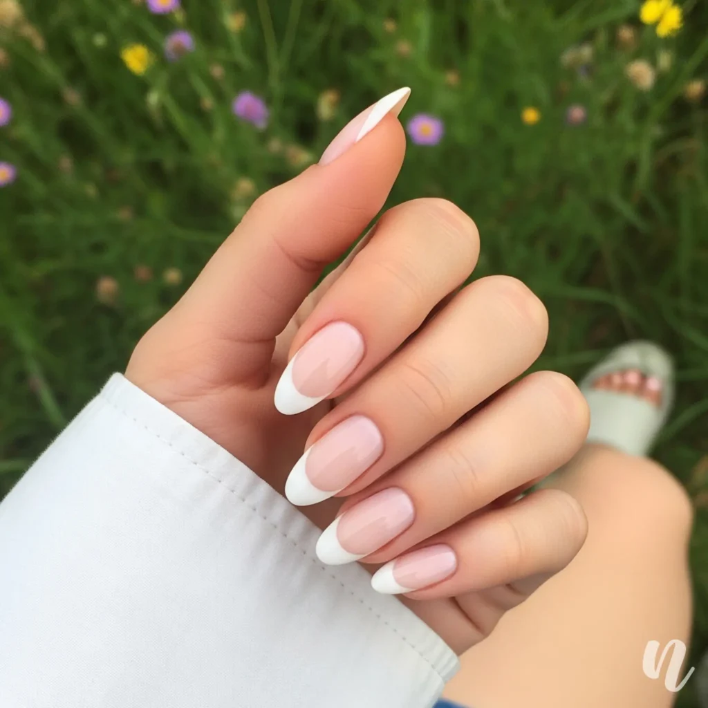 Classic French Almond Nails