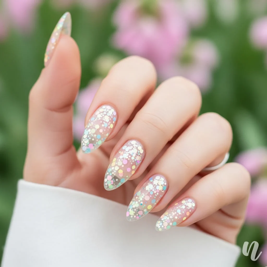Confetti Almond Nails