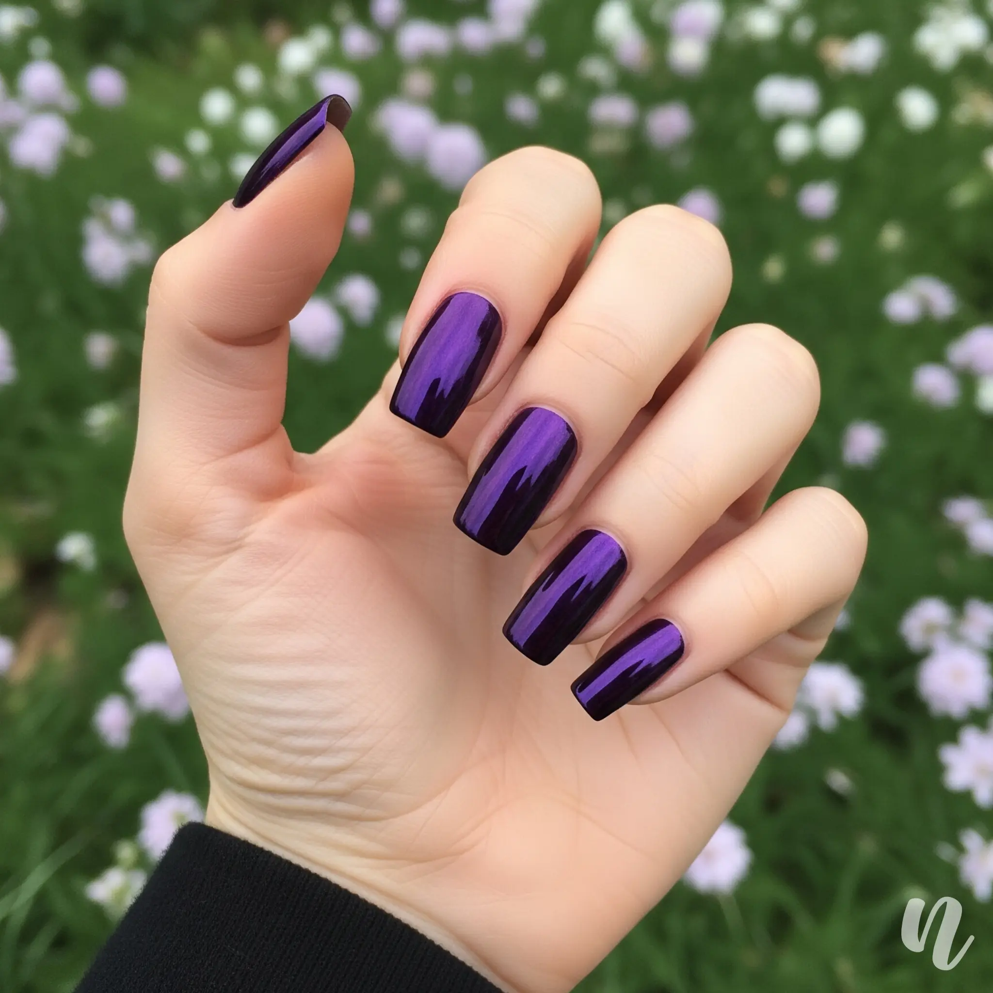 Cyber Grape Gleam Nails