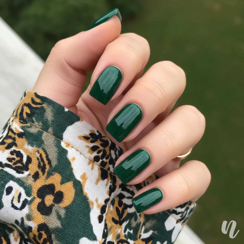 Deep Emerald Green Nails