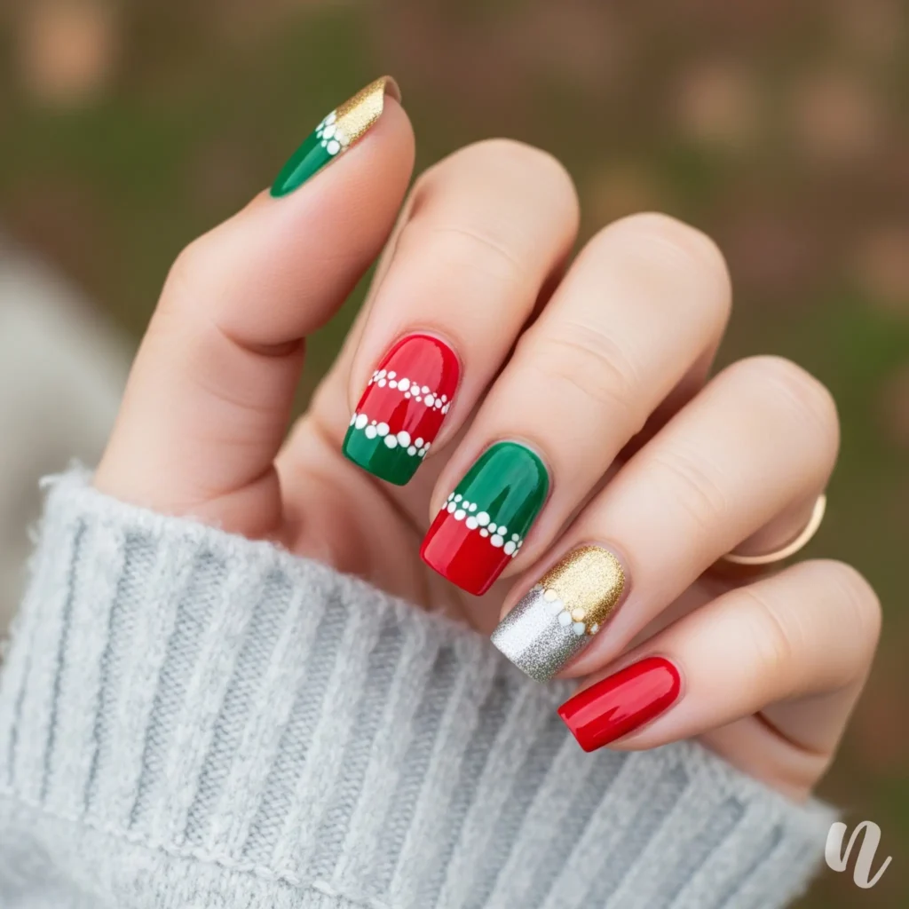 Festive Multi-Color Nails