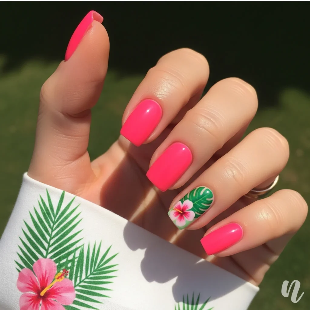 Flamingo Pink Nails