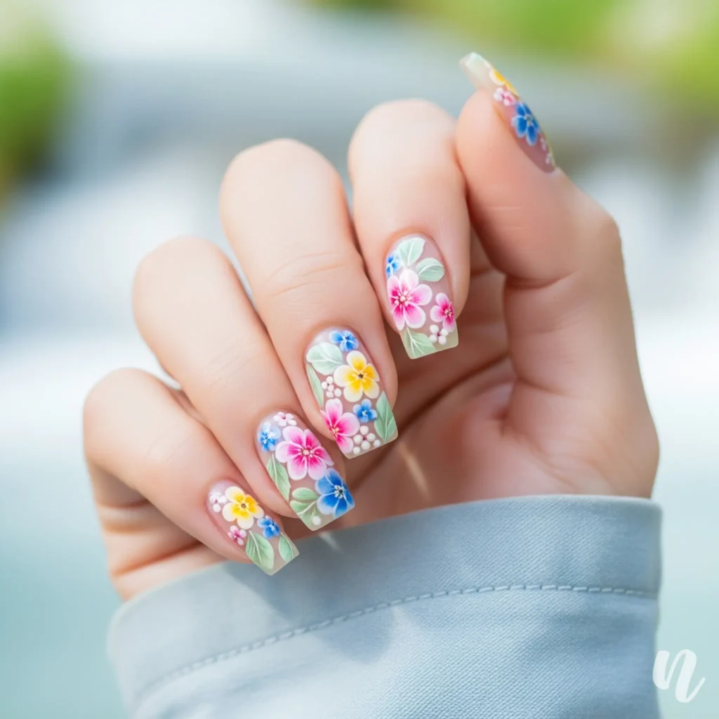 Floral Acrylic Nail Designs
