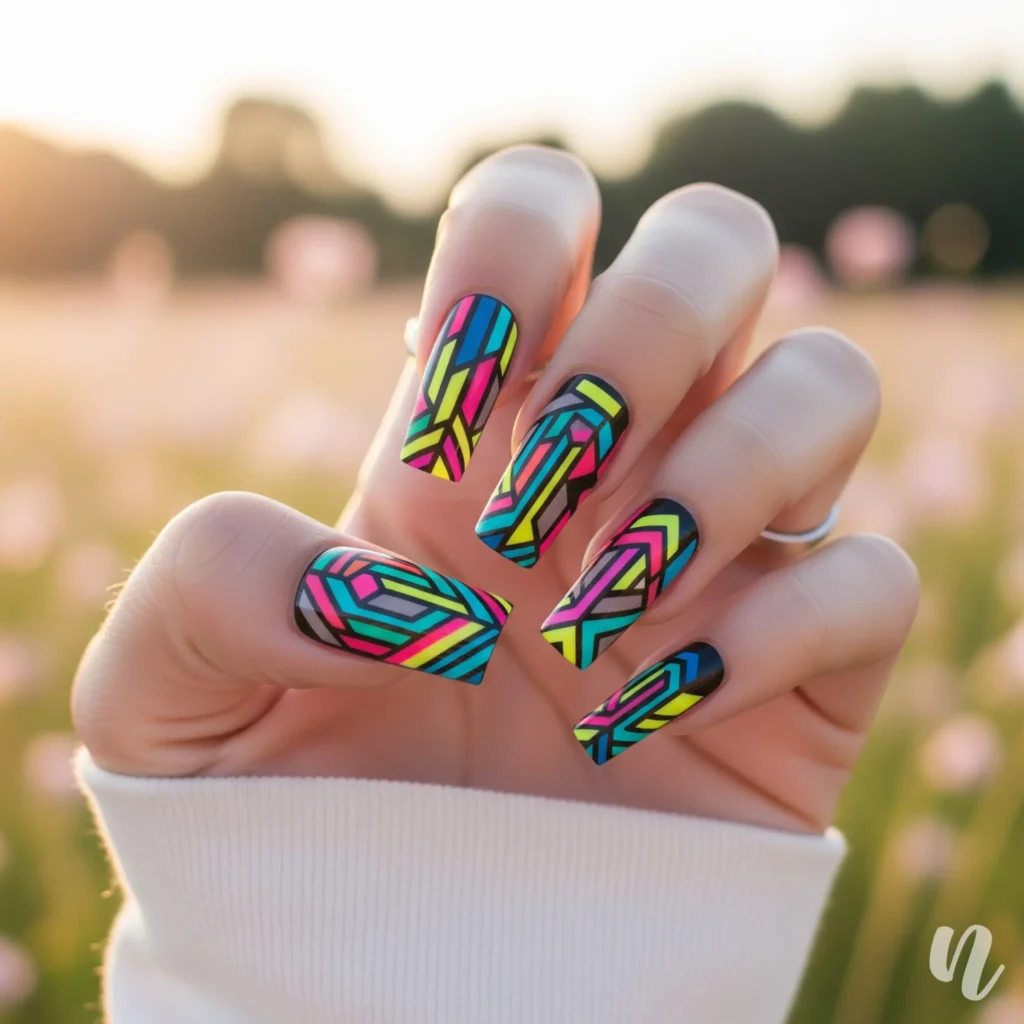 Geometric Acrylic Nails