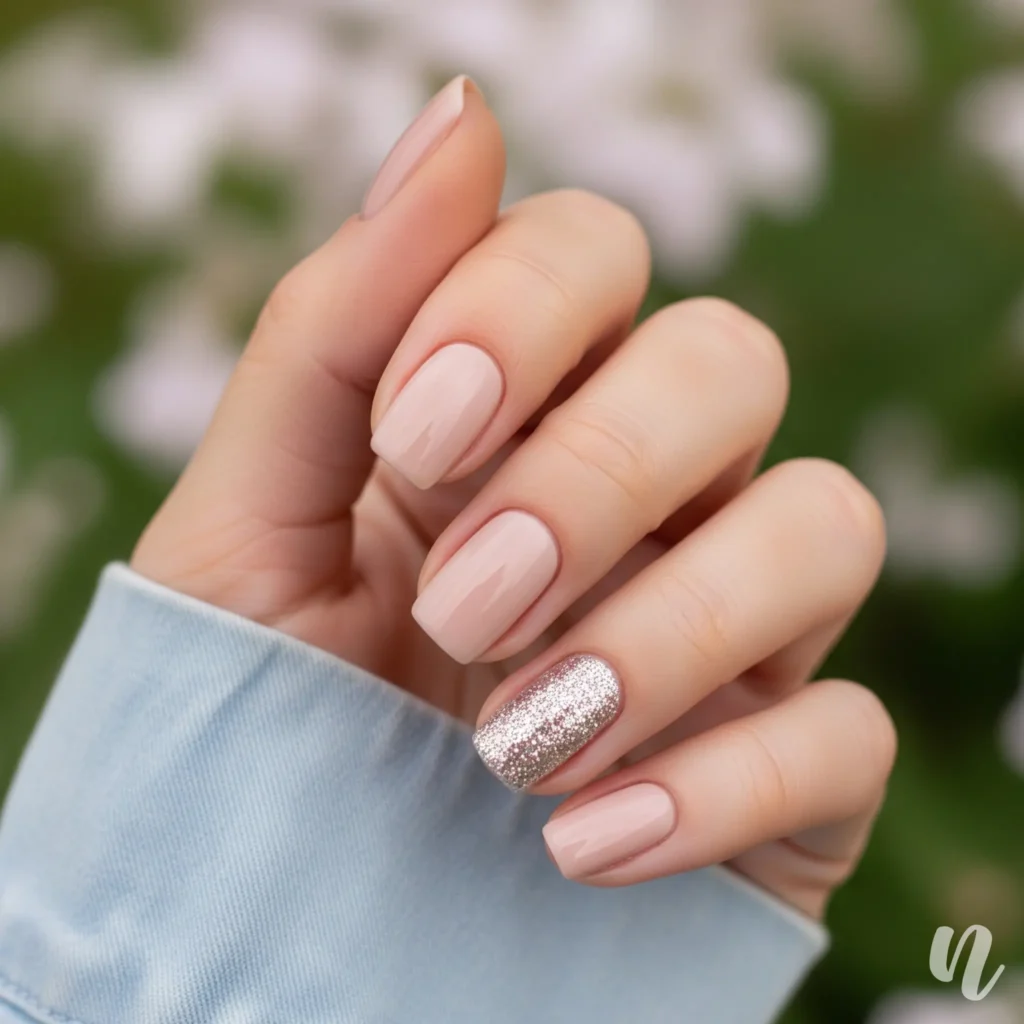 Glitter Accent Nails