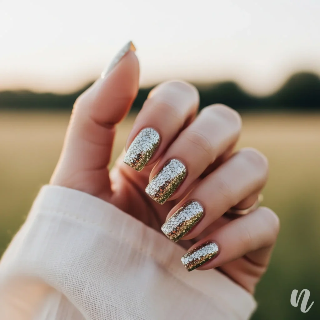 Glittering Gold Nails
