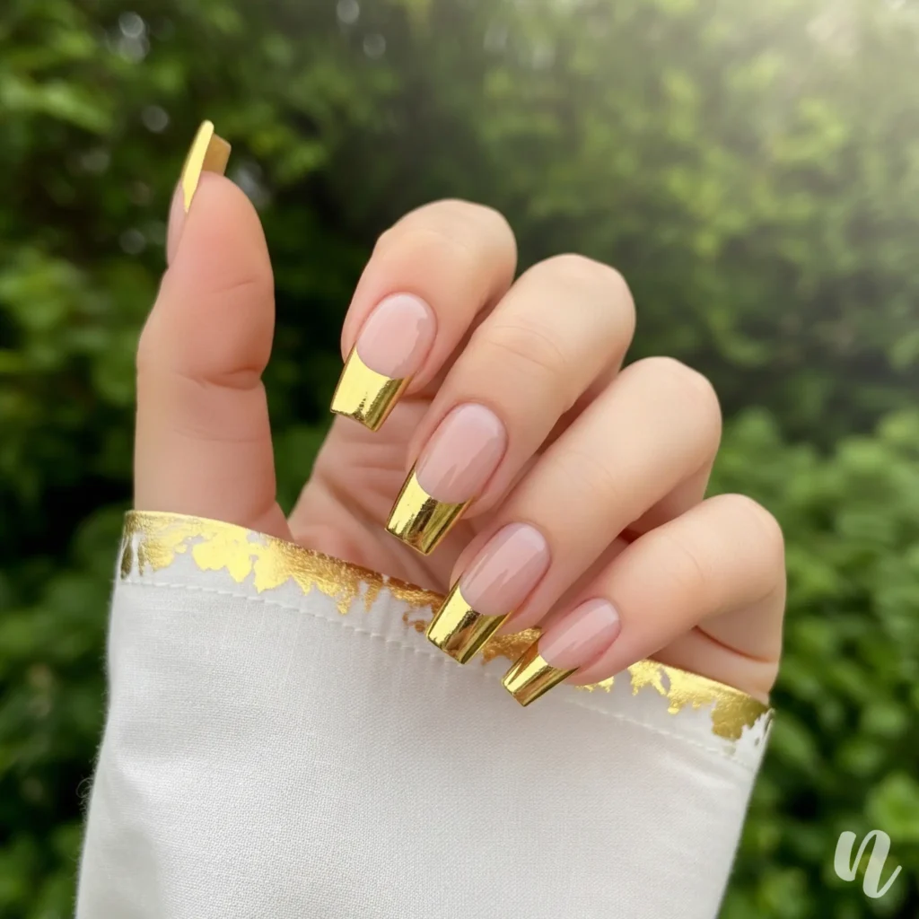 Gold Foil French Tips