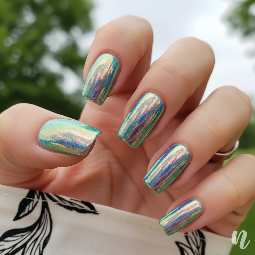 Holographic Holiday Nails