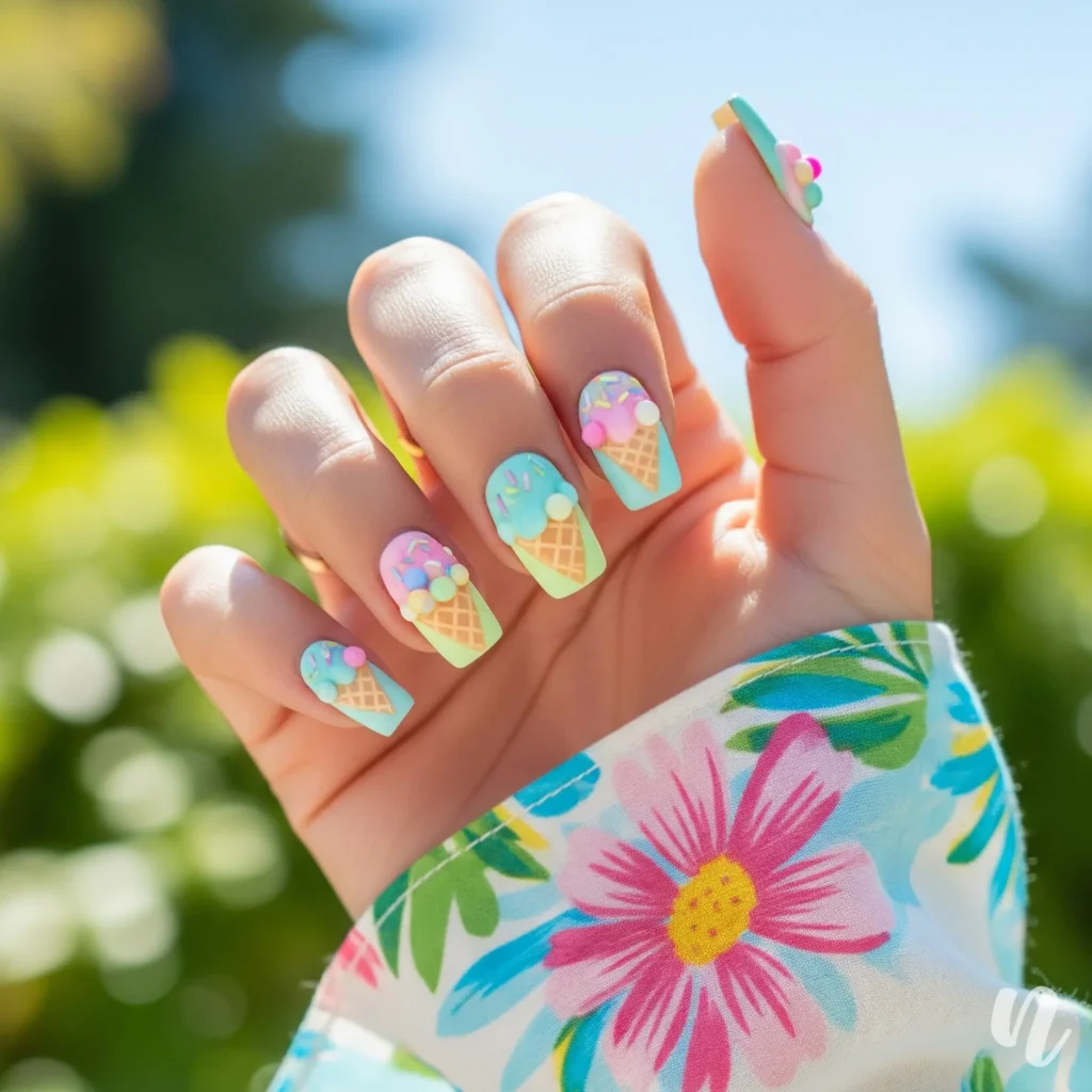 Ice Cream Cone Nails