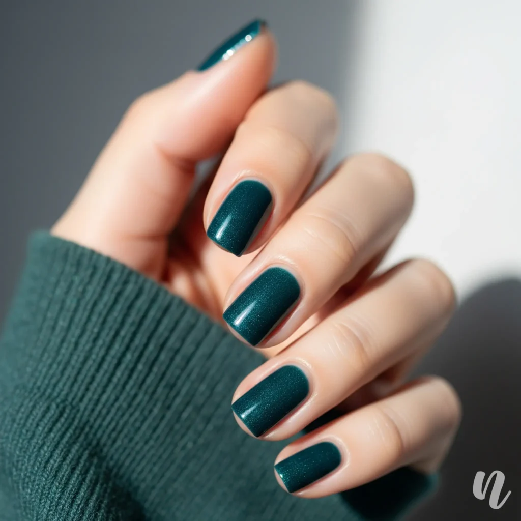 Lagoon Teal Glow Nails