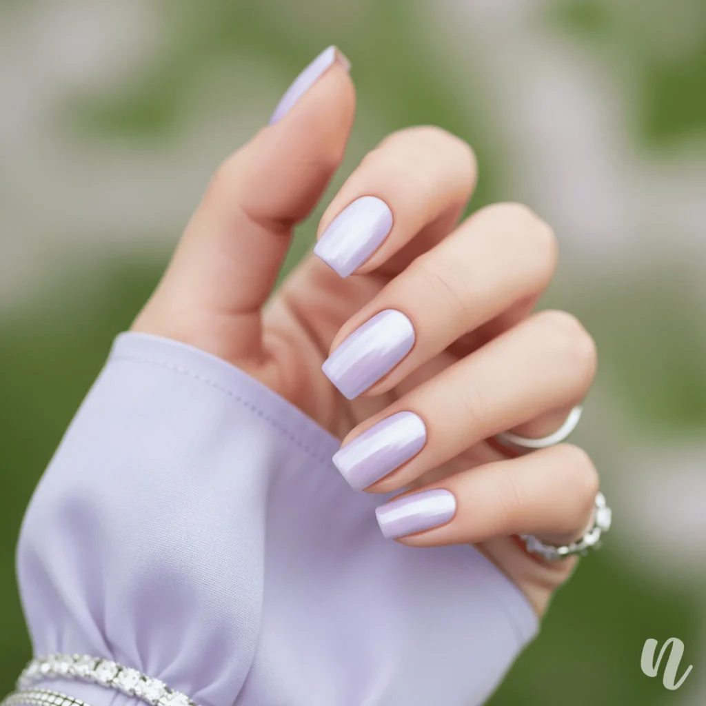 Lilac Milk Pearlescent Nails