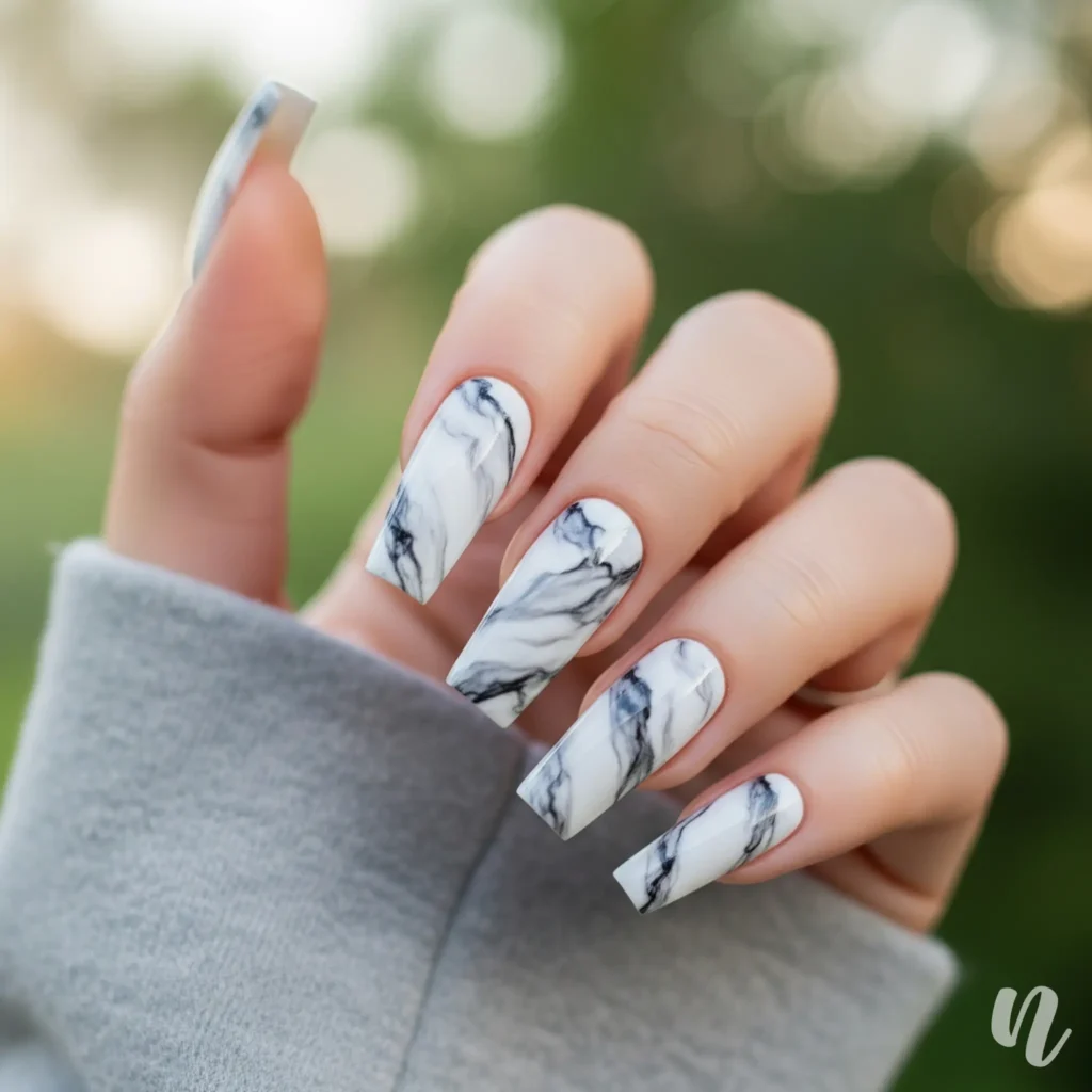 Marble Acrylic Nails