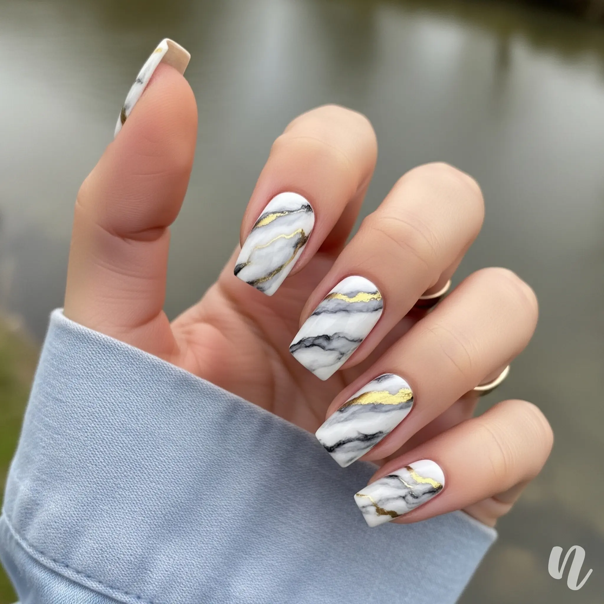 Marble Effect Nails