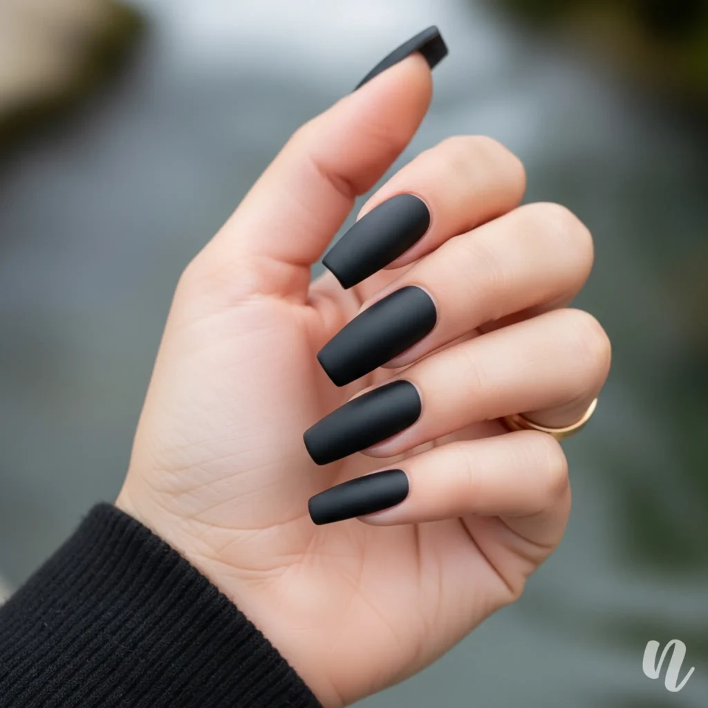 Matte Black Acrylic Nails