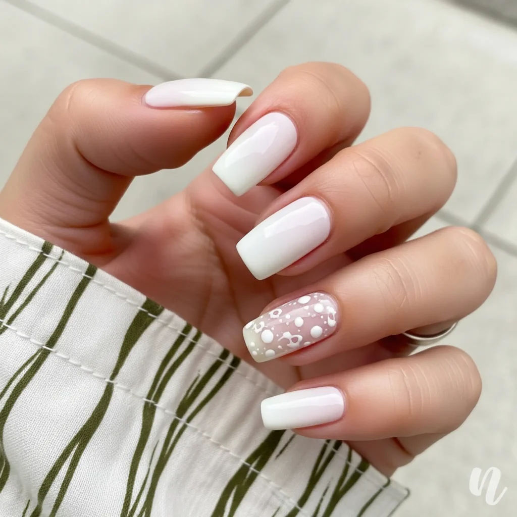 Milky White Nails