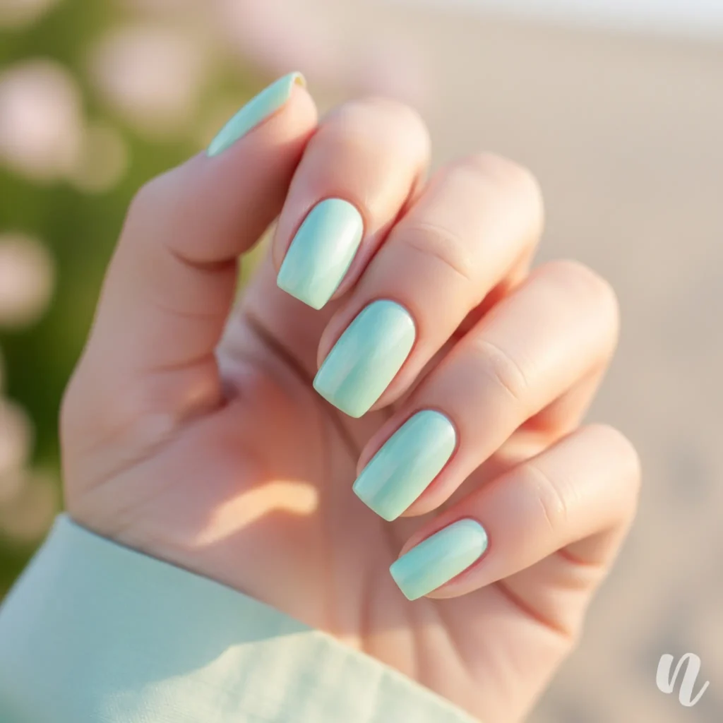 Minted Moonlight Nails