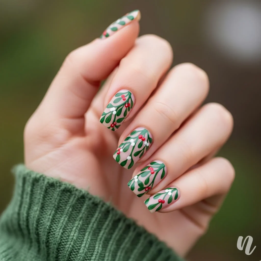 Mistletoe Nail Art