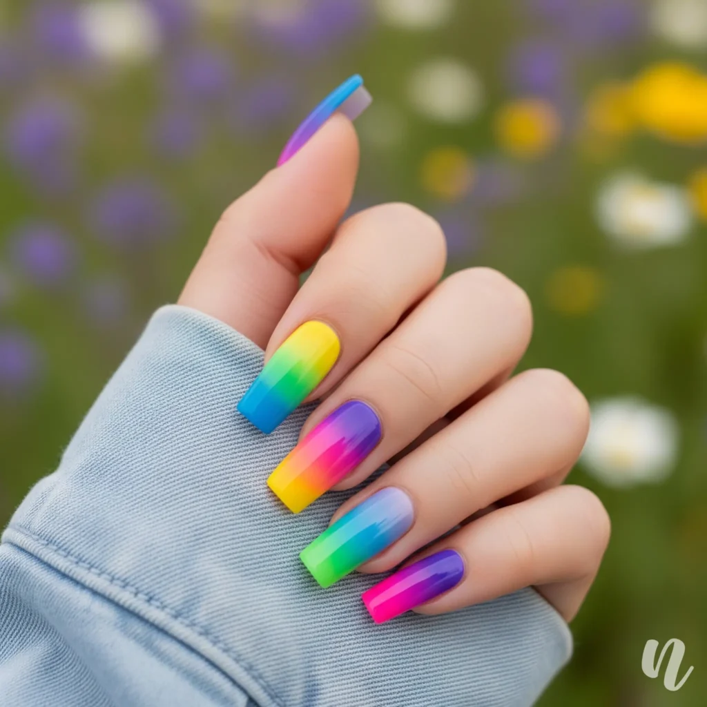 Multicolor Acrylic Nails