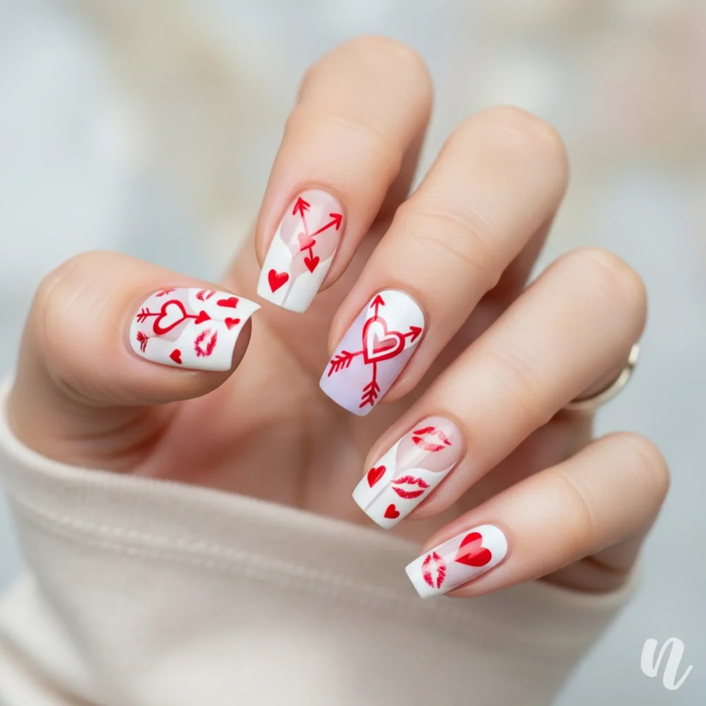 Negative Space Valentine Nails