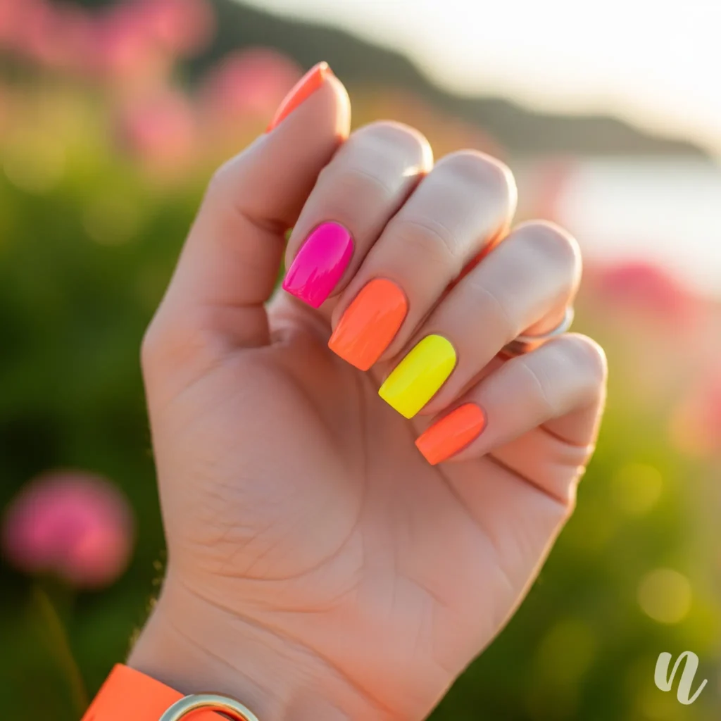 Neon Bright Nails