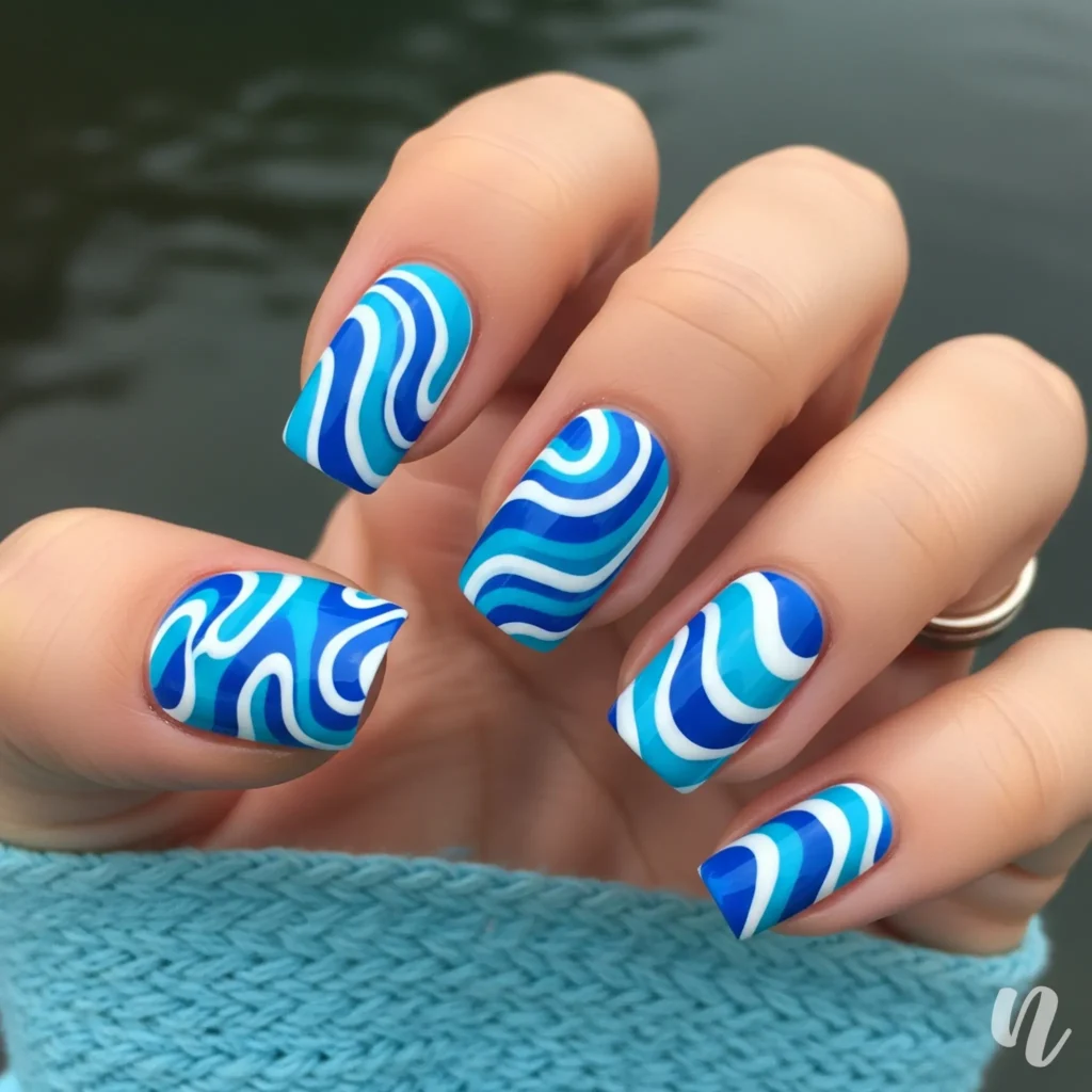 Ocean Wave Nails