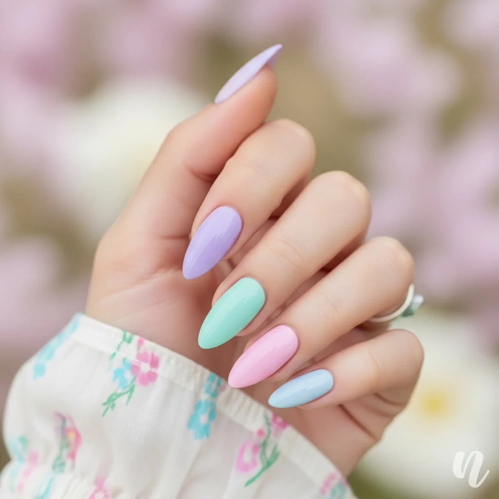Pastel Almond Nails