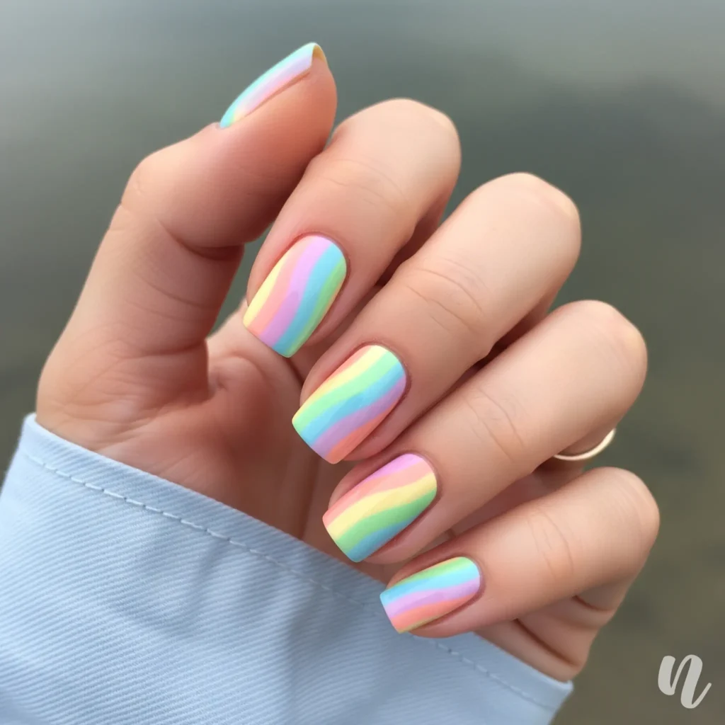 Pastel Rainbow Nails