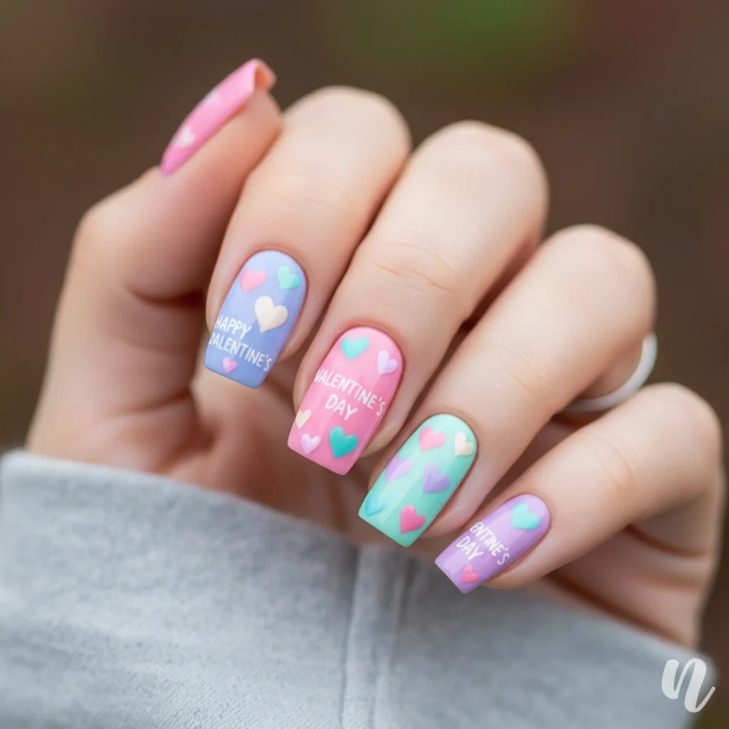 Pastel Valentine’s Day Nails
