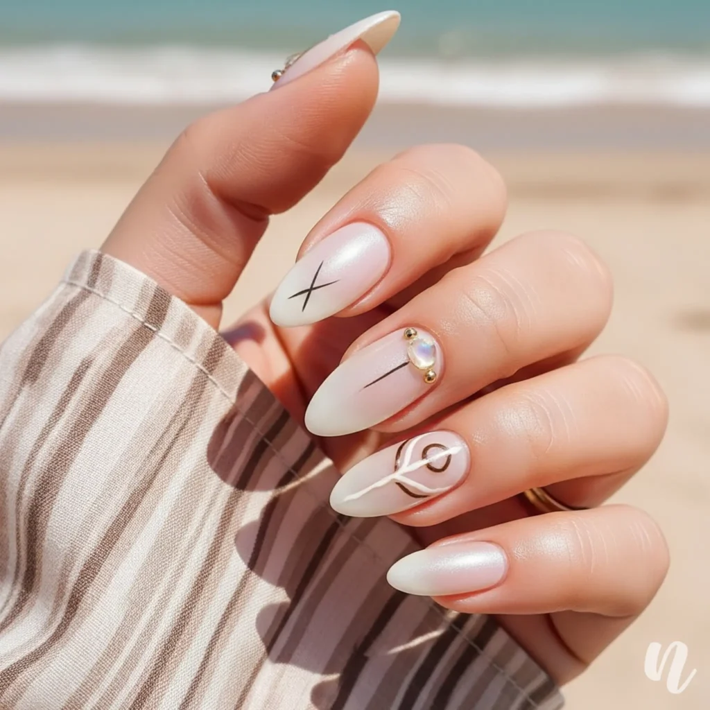 Pearl Almond Nails