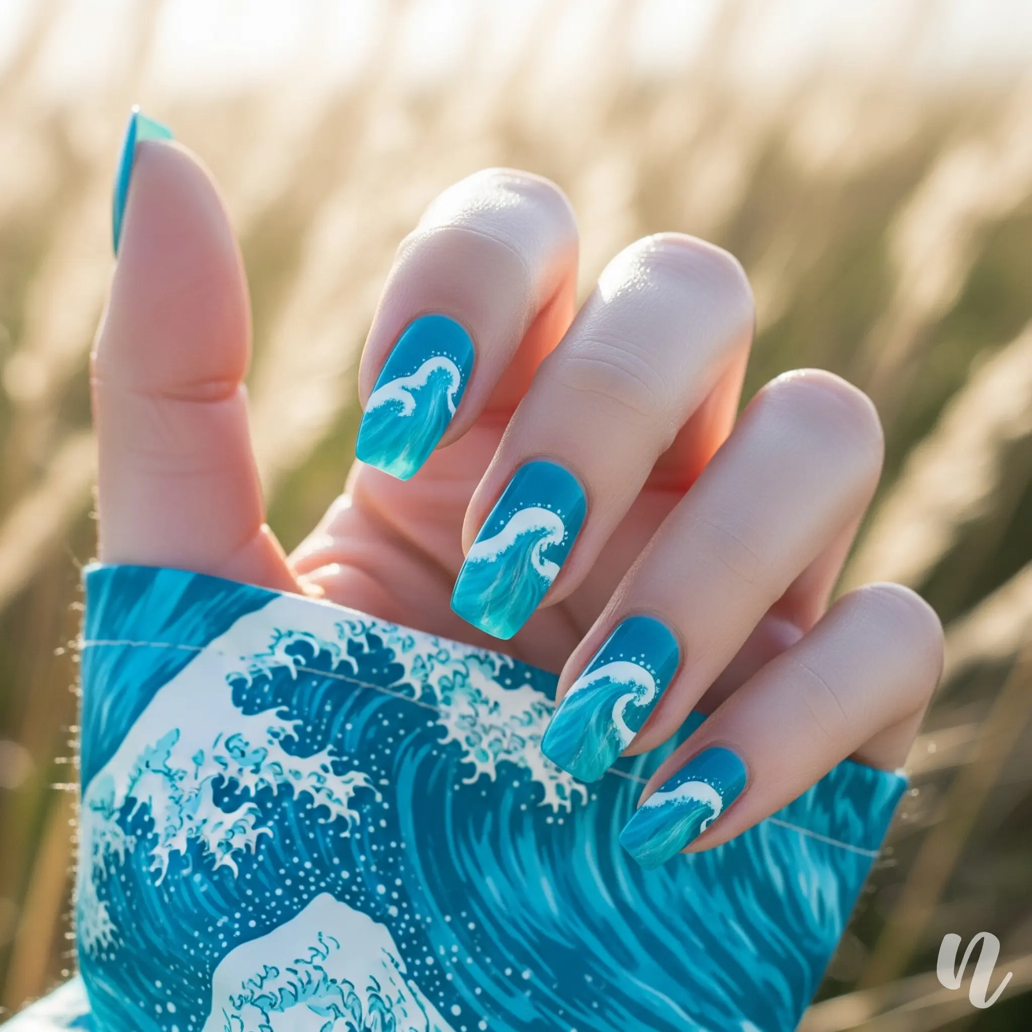 Sapphire Surf Nails