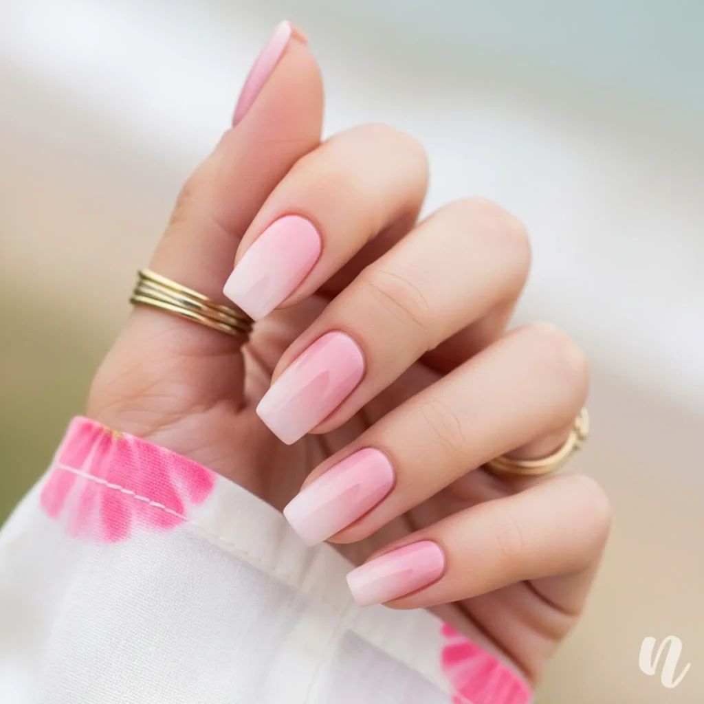 Soft Pink Ombre Nails