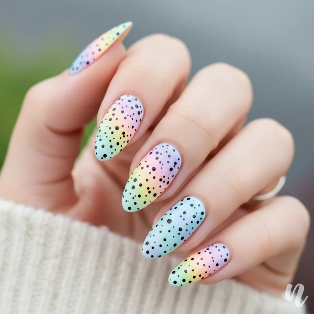 Speckled Egg Almond Nails